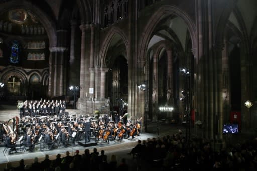 Macron and Steinmeier attended a concert in the Notre-Dame cathedral in Strasbourg