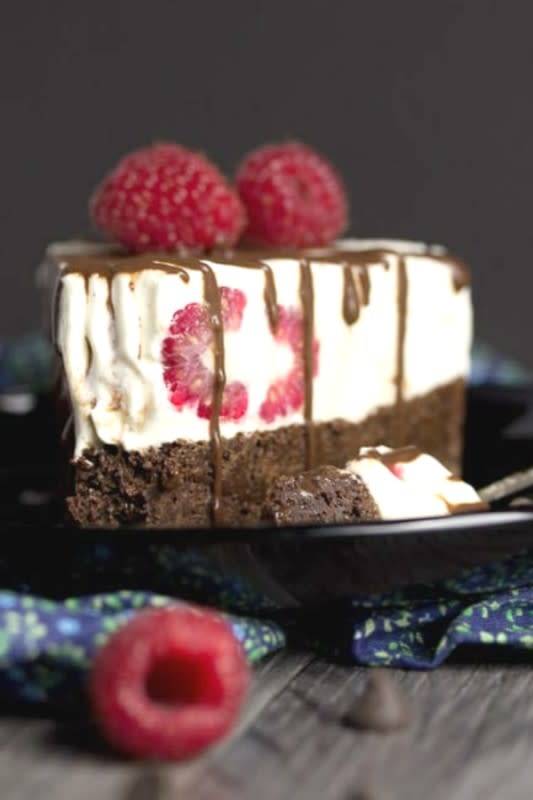 <p>Kitchen Mason</p><p>The perfect indulgent dessert, this glorious raspberry brownie ice cream cake recipe is both vegan and gluten-free. </p><p><strong>Get the recipe: <a href="https://kitchenmason.com/vegan-gluten-free-raspberry-brownie-ice-cream-cake/" rel="nofollow noopener" target="_blank" data-ylk="slk:Raspberry Brownie Ice Cream Cake;elm:context_link;itc:0;sec:content-canvas" class="link ">Raspberry Brownie Ice Cream Cake</a></strong></p>