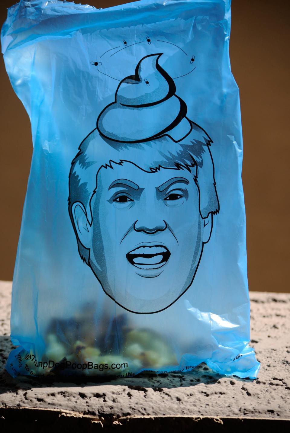 It's hard to tell what holds more crap: Donald Trump or this Trump-themed dog poop bag. Let's call it a draw, but we prefer the bag since we'll be able to get rid of it before November. (<a href="https://donaldtrumpdogpoopbags.com/" target="_blank">DonaldTrumpDogPoopBags.com</a>, $4.99)