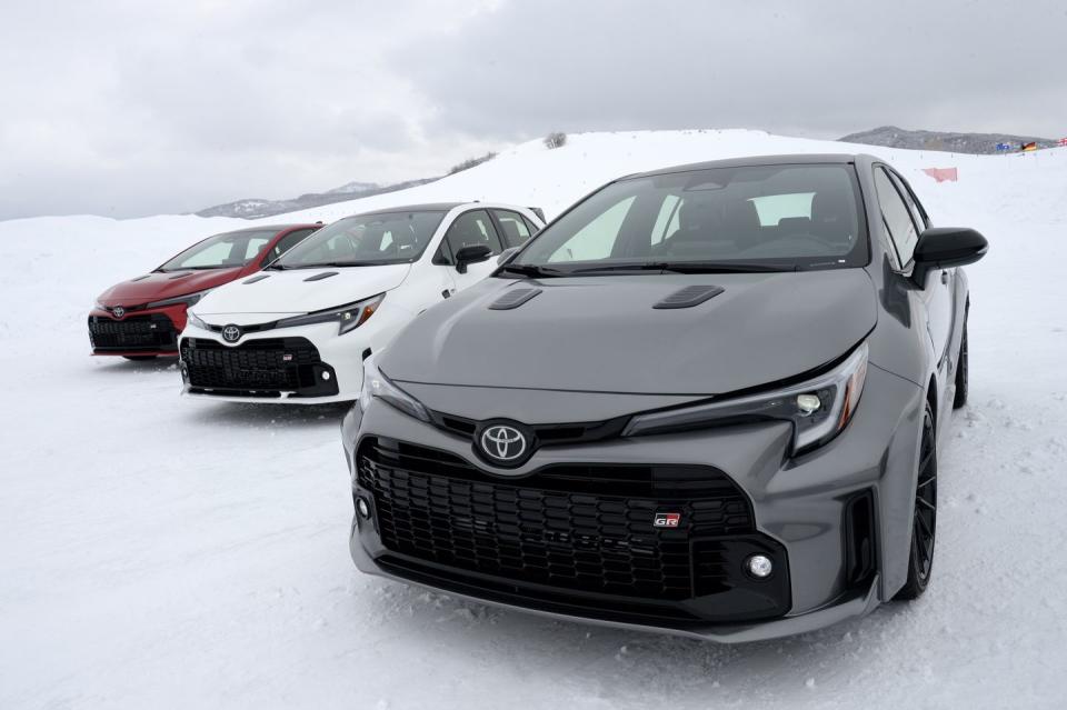 toyota gr corolla at bridgestone winter driving school ice track