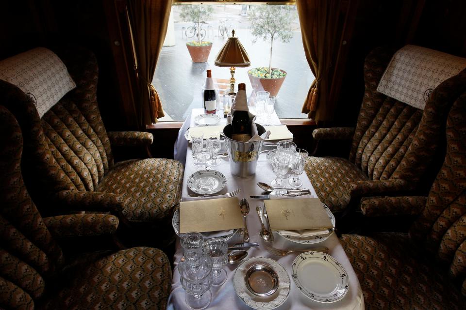 The dining suite of the Orient Express.