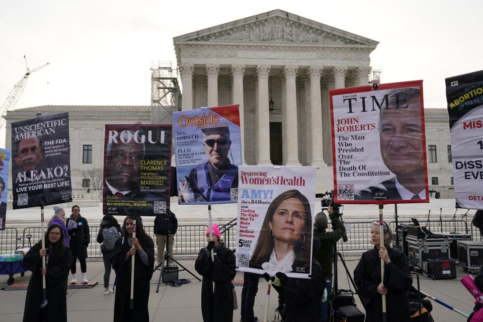 Abortion rights activist rally in front of the US Supreme Court on March 26, 2024, in Washington, DC.