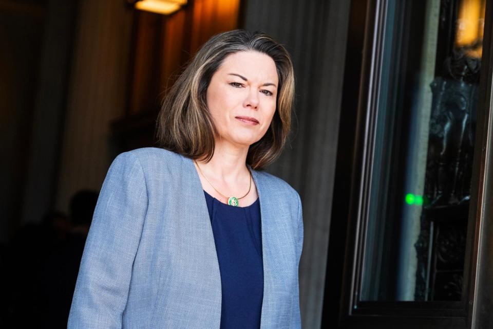 PHOTO: In this Nov. 9, 2023, file photo, Rep. Angie Craig is shown at the U.S. Capitol in Washington, D.C. (Tom Williams/CQ-Roll Call, Inc via Getty Images, FILE)