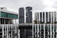 A view of the Pinnacle at Duxton public housing apartment blocks in Singapore