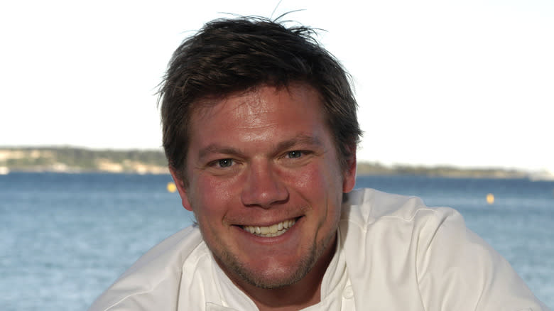 Tyler Florence on a boat