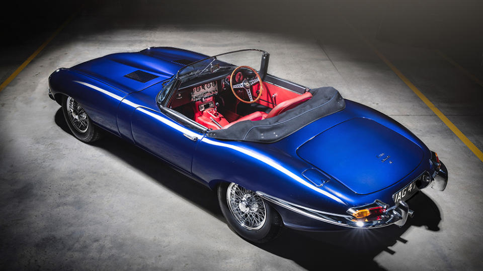 The Jaguar Classic E-type restomod from the back