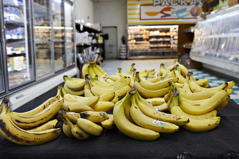 Bananas in the fruit and vegetable section at a Food Rite in Snow Hill, Maryland in March, 2024. (Photo by Deb Lindsey for The Washington Post via Getty Images)