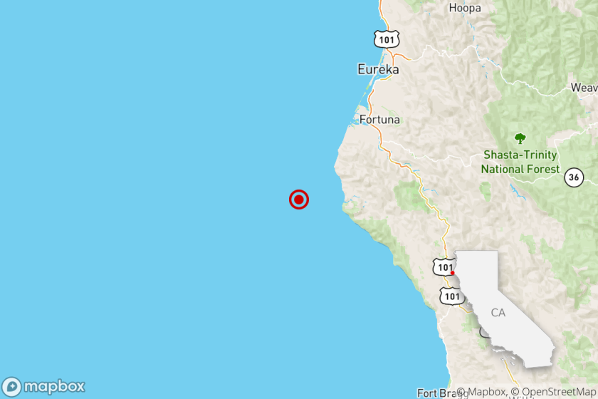 A magnitude 4.6 earthquake was reported at 1:21 a.m. Friday 29 miles from Fortuna, Calif.