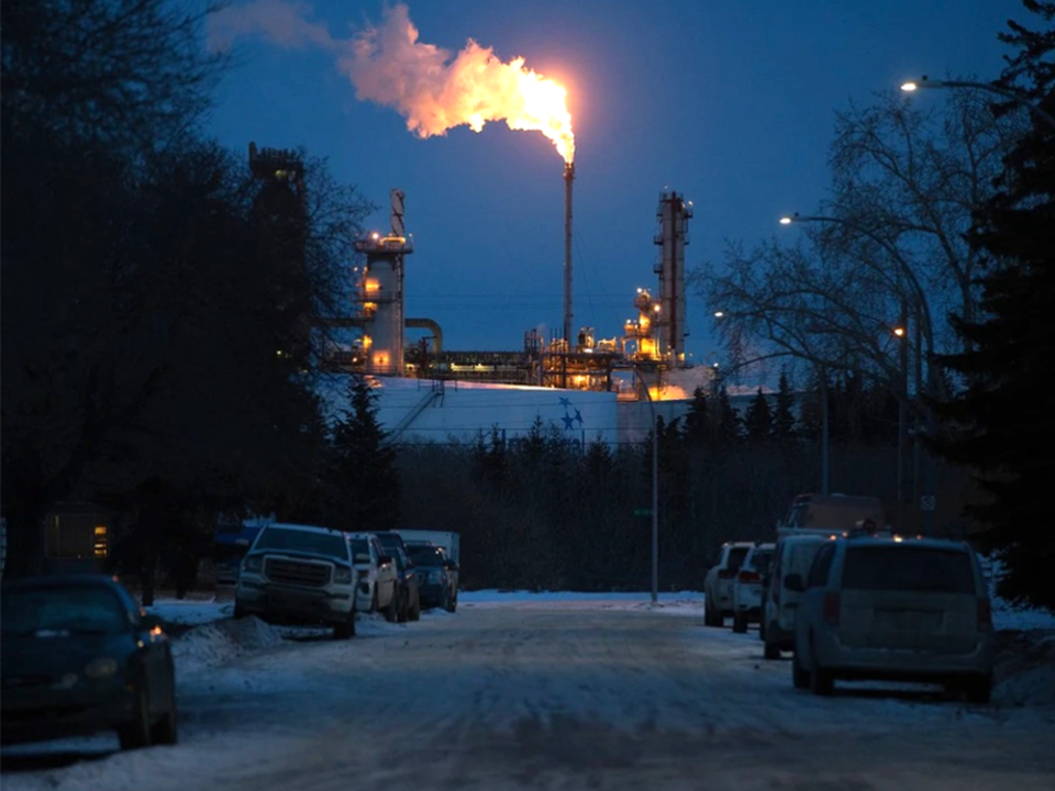  Flaring at an Imperial Oil Canada fuels operations in Edmonton.