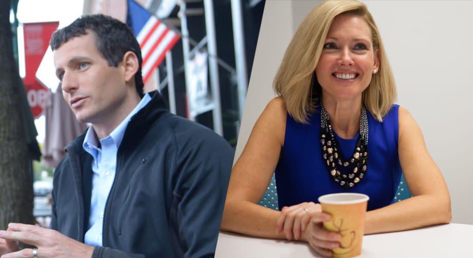 Trey Hollingsworth and Shelli Yoder. (Photos: www.votefortrey.com, Thomas McKinless/CQ Roll Call/Getty Images)