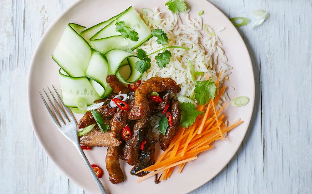 Air fryer caramelised Vietnamese pork