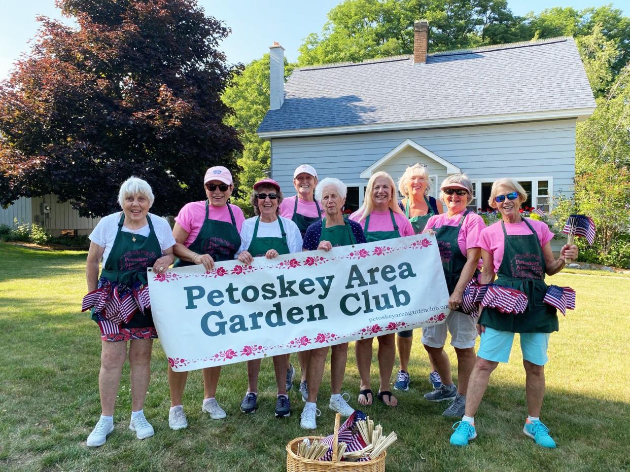 Members of the Petoskey Area Garden Club get ready to take part in the 2023 July 4 parade.