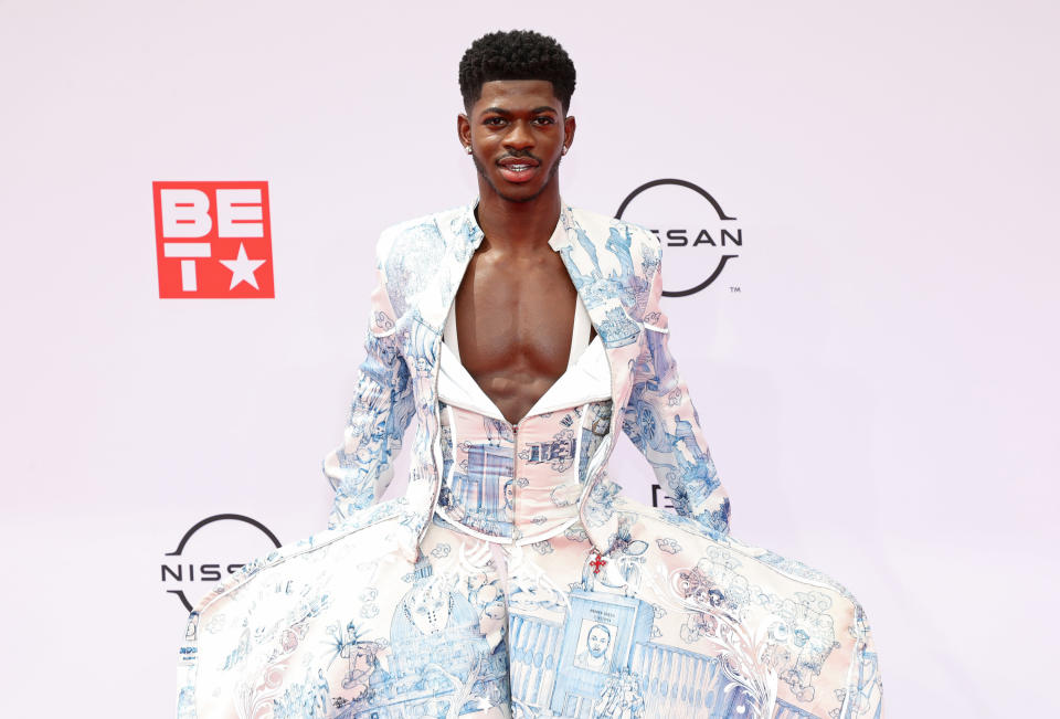 A closeup of Lil nas x