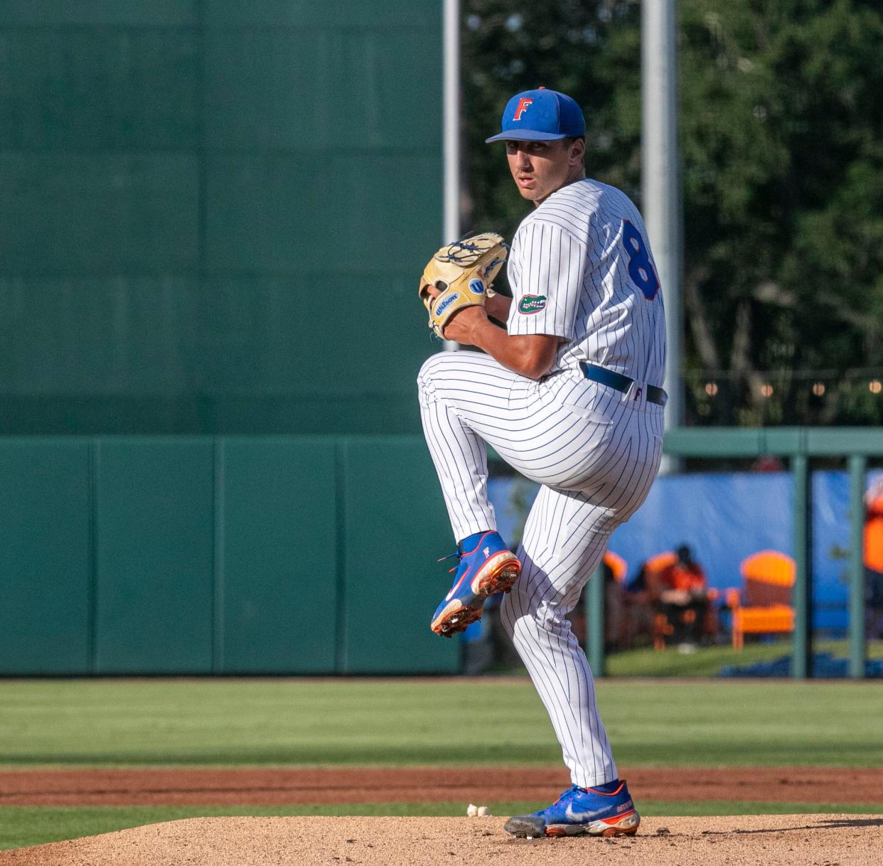 Florida's pitcher Brandon Sproat (8) was the starter for Game 1 of Regionals against Central Michigan, June 3, 2022, at Condron Family Ballpark, in Gainesville, Florida. [Cyndi Chambers/ Correspondent] 2022