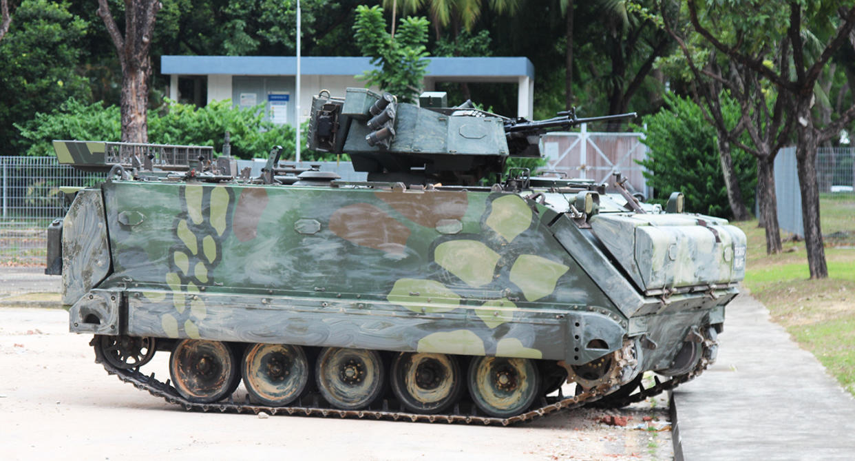 One of the tanks used for the filming of ABTM4. (Photo: Gabriel Choo / Yahoo Lifestyle Singapore)