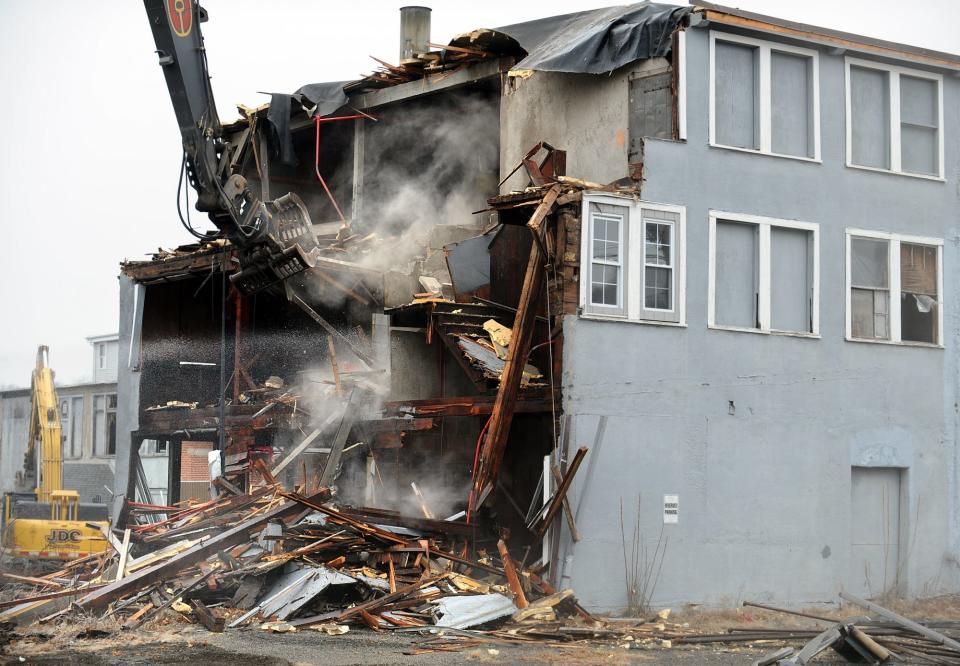 The former Archer Rubber factory on Central Street in Milford was demolished in January 2017.