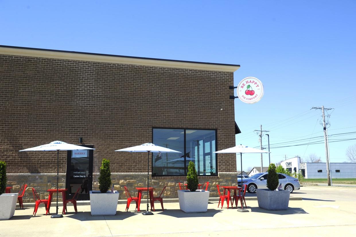 The East Side Be Happy Pie Company now has an outdoor patio perfect for enjoying your pie or quiche with a cup of coffee or enjoying munchies from a visiting food truck.