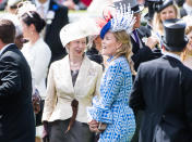 <p>Autumn Phillips laughed as she had a chat with her mother-in-law, Princess Anne. Photo: Getty Images </p>