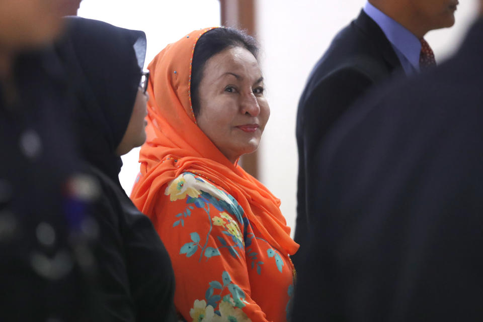 Rosmah Mansor at the Kuala Lumpur High Court on 4 October 2018. (Photo: AP)