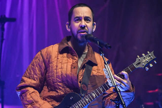 <p>Todd Owyoung/NBC via Getty</p> Mike Shinoda in 2022