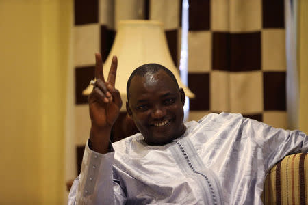 Gambian president-elect Adama Barrow poses for a photo after an exclusive interview with Reuters in Banjul, Gambia, December 12, 2016. REUTERS/Afolabi Sotunde