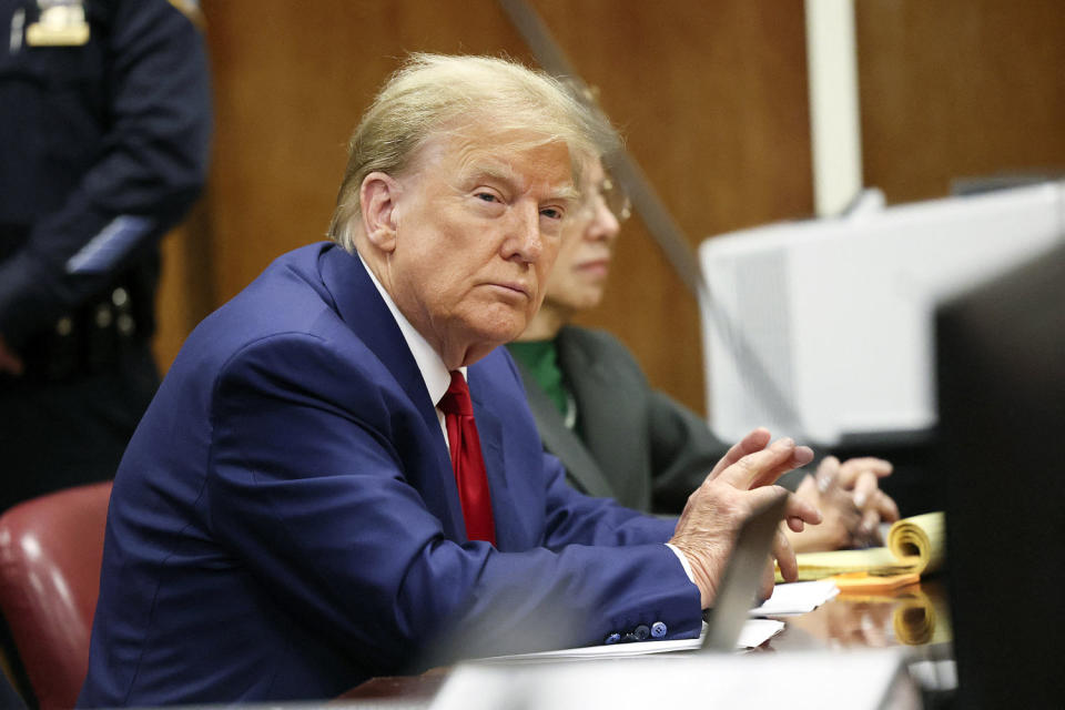 Donald Trump at Manhattan Criminal Court in New York City (Brendan McDermid / AFP - Getty Images)