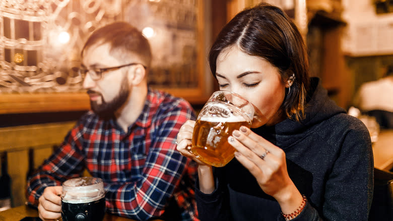 friends drinking Czech beer