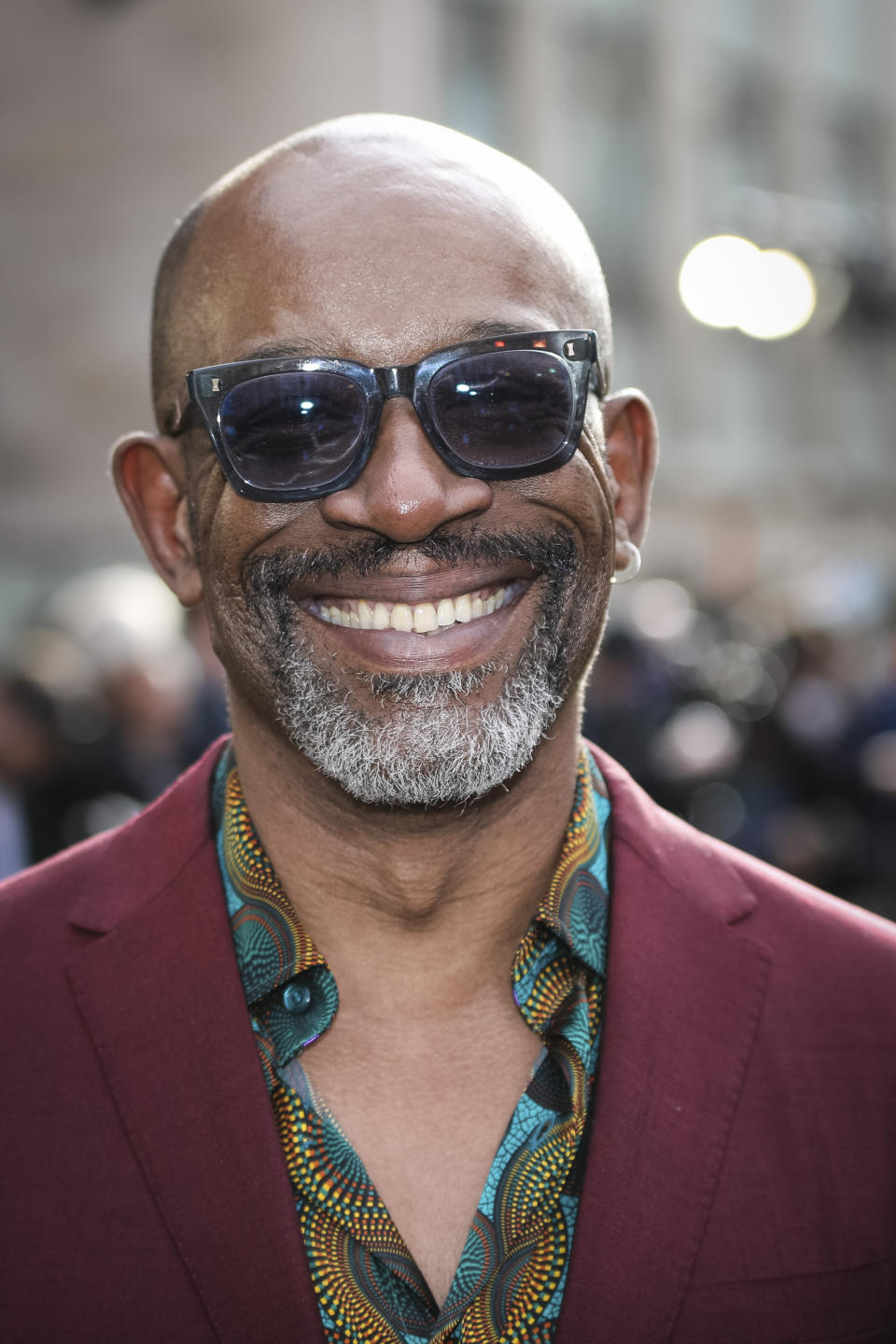 Lennie James poses for photographers upon arrival at the Olivier Awards in London, Sunday, April 10, 2022. (Photo by Vianney Le Caer/Invision/AP)