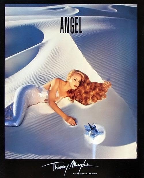 Magazine Print AD JERRY HALL Supermodel Angel Thierry Mugler