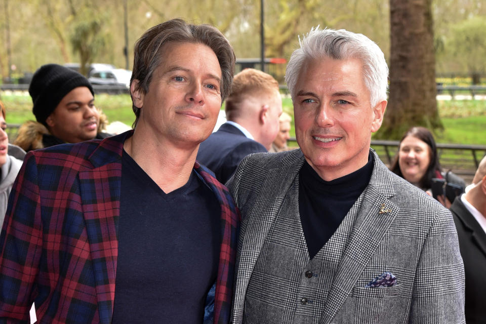 John Barrowman and guest attend the TRIC Awards 2020 at The Grosvenor House in London. (Photo by James Warren / SOPA Images/Sipa USA)