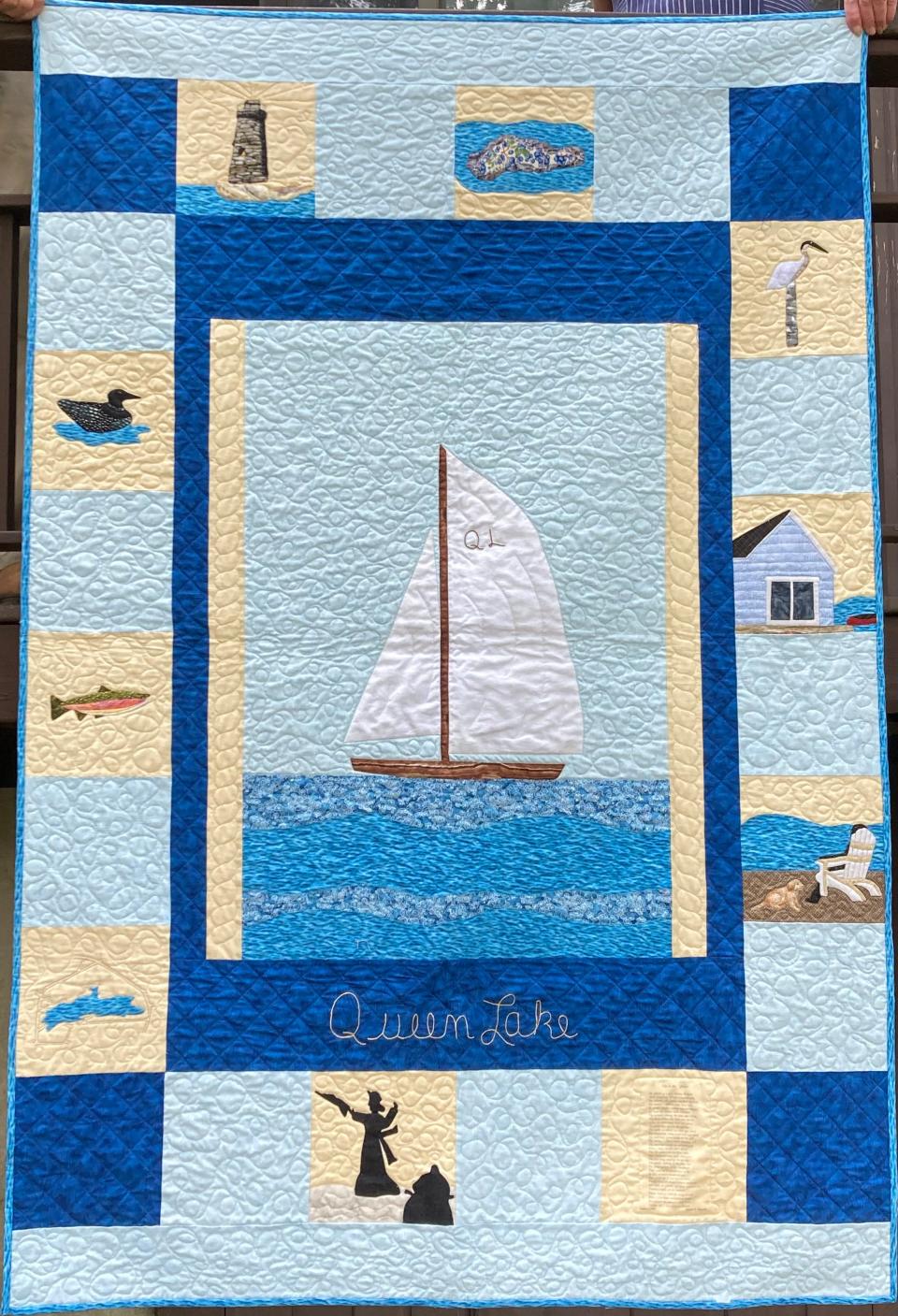 The Queen Lake Quilt Barbara Sanders made in memory of her friend, Don Wilson.