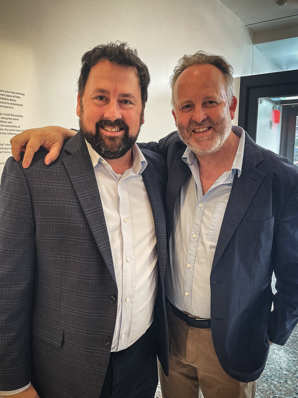 Aidan Connolly, executive director of IAC (left) with Jimmy Fay, executive producer at the Lyric Theatre, Belfast (Lyric Theatre/PA)