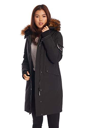 Womens Vegan Down Long Parka Winter Jacket