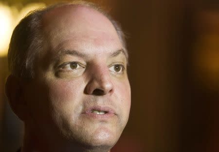 Then Louisiana Gubernatorial candidate John Bel Edwards speaks to reporters during a Veterans Day event in Baton Rouge, Louisiana in this November 11, 2015 file photo. REUTERS/Lee Celano/Files