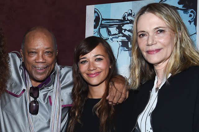 <p>Alberto E. Rodriguez/Getty</p> Quincy Jones (left), Rashida Jones (middle) and Peggy Lipton (right)