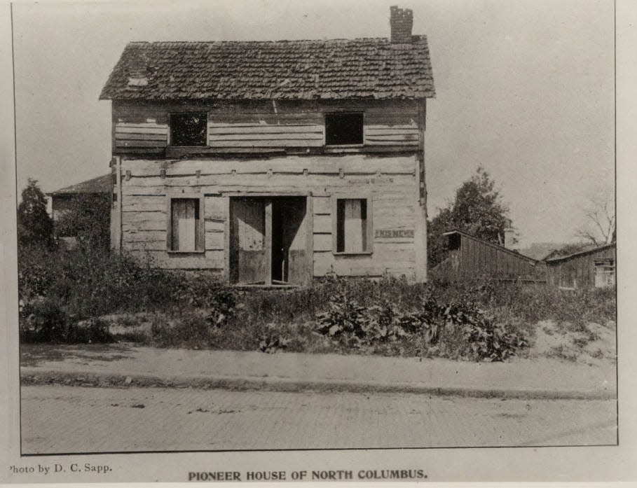 The log house built by David Beers, circa 1898. Beers built the house in 1804 along Glen Echo Ravine, and it was moved to East Norwich Avenue in 1904, where it stands today.