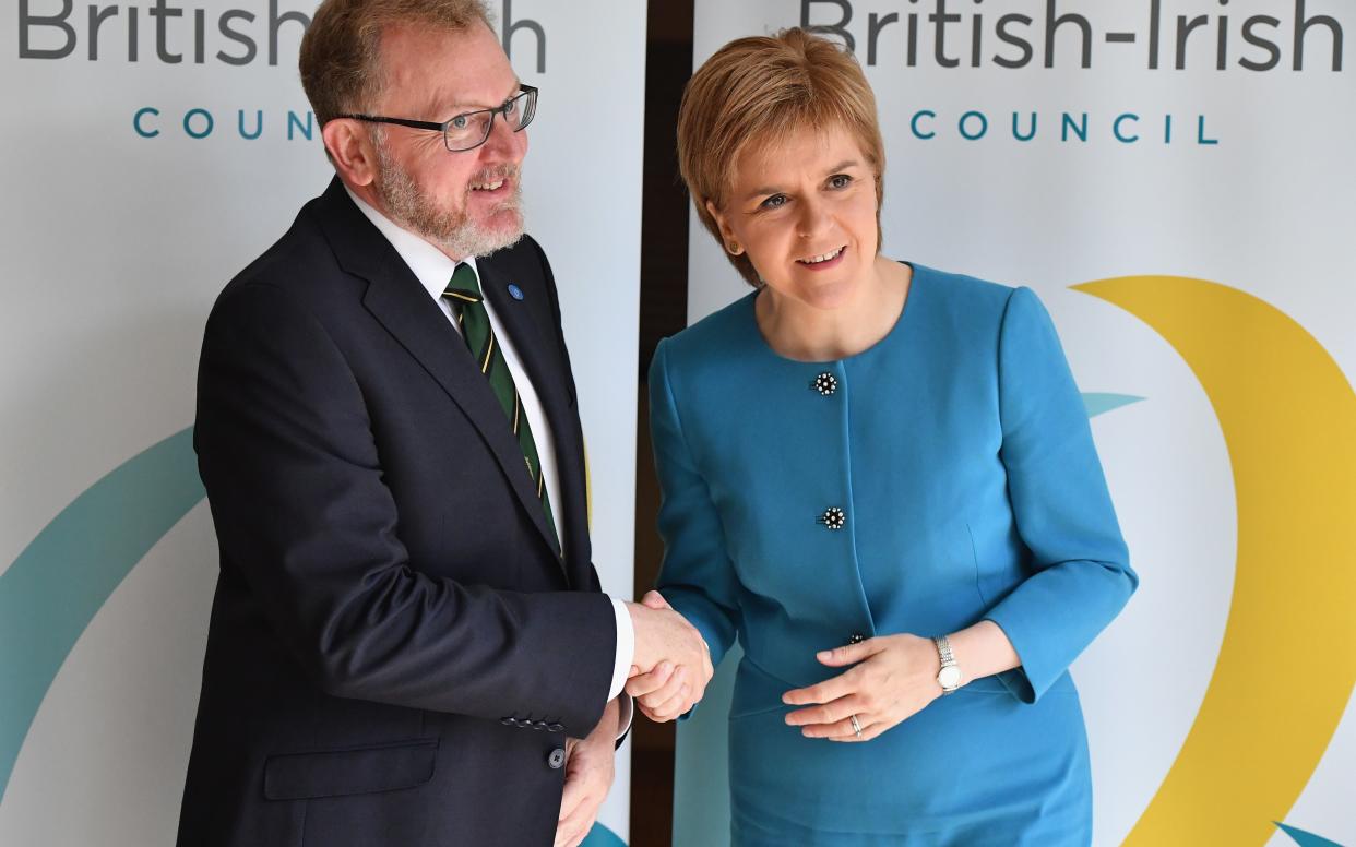 Scottish Secretary David Mundell with Nicola Sturgeon - 2016 Getty Images