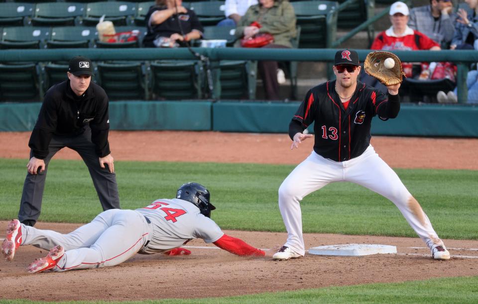 Red Wings manager Matt LeCroy said that Travis Blankenhorn's versatility on defense is an underrated quality to his game.