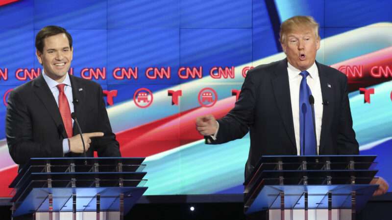 Marco Rubio and Donald Rubio on debate stage