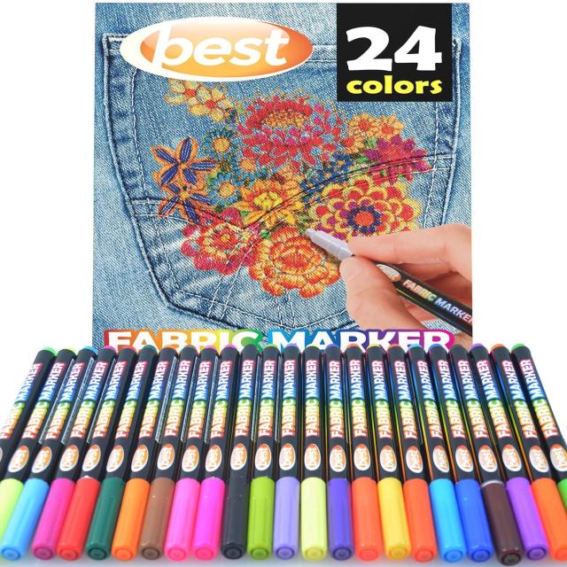 Arteza Dual Tip Fabric Markers Art Supply Set - 30 Colors