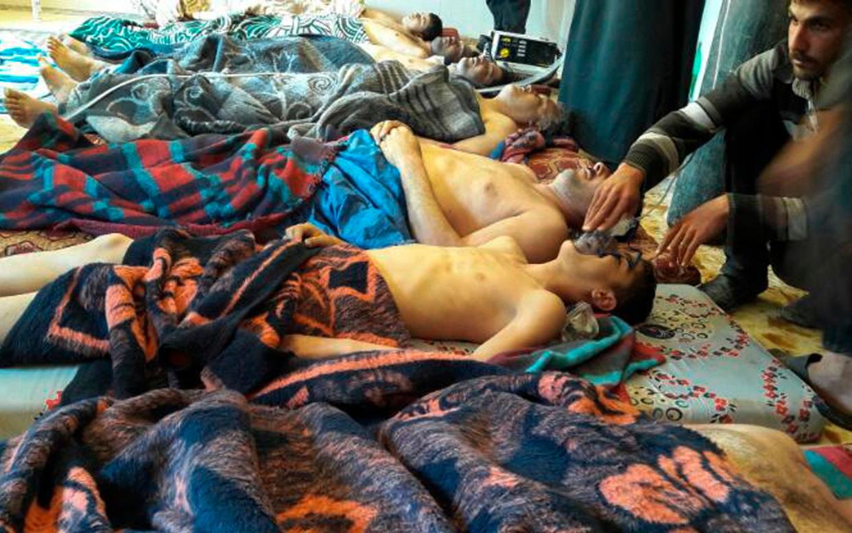 Victims of a suspected chemical weapons attack in Syria. Experts warn biological weapons could be just as devastating and perhaps easier to produce.  - Alaa Alyousef