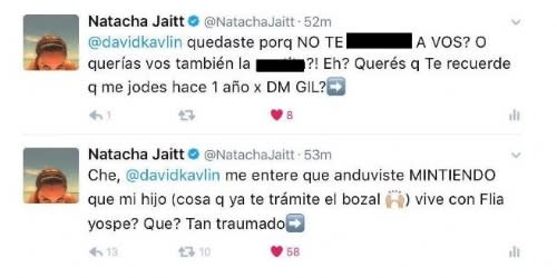 Los polémicos chats entre Kavlin y Jaitt. – Foto: Twitter/natachajaitt