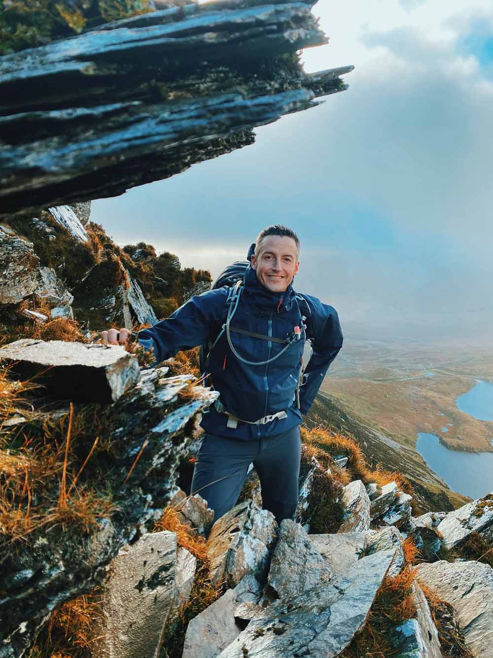 Dan has set up a walking group called Men & Mountains, where a group of men climb mountains, connect and talk in nature (Collect/PA Real Life). 