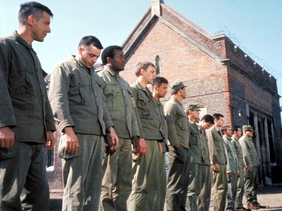 16) The Dirty Dozen (Robert Aldrich, 1967): A huge box-office smash featuring assorted murderers, psychopaths and various other army prisoners, all given a chance of redemption in a hopeless suicide mission behind enemy lines. Audience manipulation at its zenith, thanks to a brilliant cast headed by Lee Marvin, and Aldrich at his most nihilistic. One of the other stars, Charles Bronson, was awarded a Purple Heart during his own Second World War service. (Rex Features)