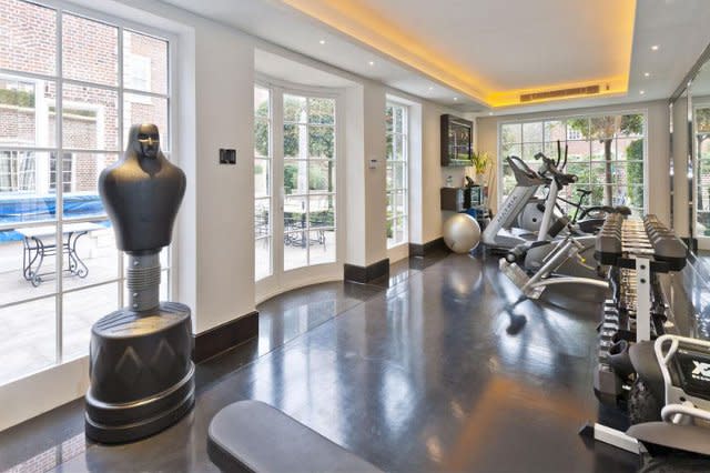 The gym at the St John's Wood house