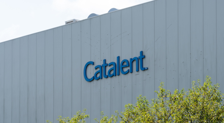Catalent (CTLT) sign at its headquarters in Somerset, NJ, USA. Catalent, Inc. is an American multinational corporation.