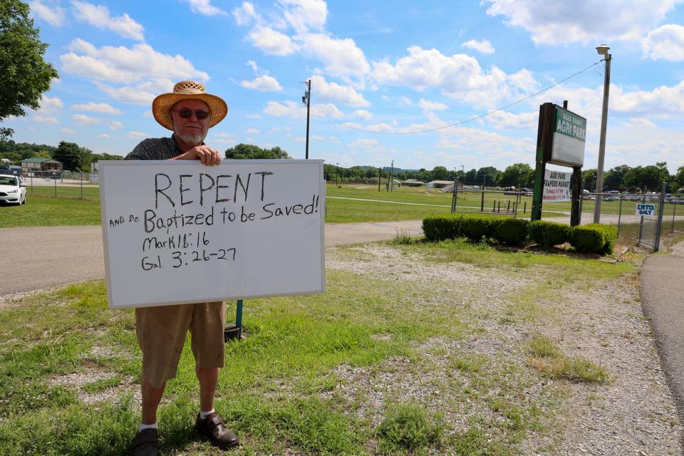 Though Pride organizers prepared for protests, just one man stood outside the Agricultural Park near Pulaski, Tenn., a town of 7,600 residents, holding a “REPENT” sign on June 11.