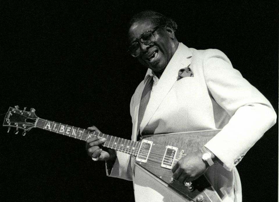 Albert King performs onstage the Blues i Ritmes Festival at Parc Can Solei in Badalona, Spain on July 8, 1991