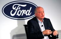 Ford President and CEO Jim Hackett speaks at a news conference in New York