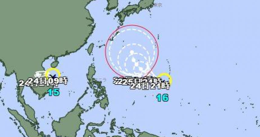 蒲公英預估其路徑並不會撲台。（圖／日本氣象廳）